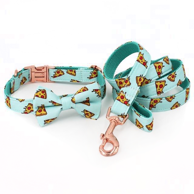 Pizza Party Dog Collar and Leash Gift Set Pup Unleashed