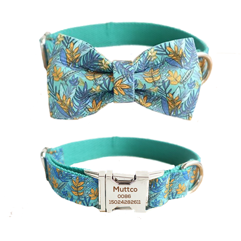 Personalized Leaf Collar & Bow Tie