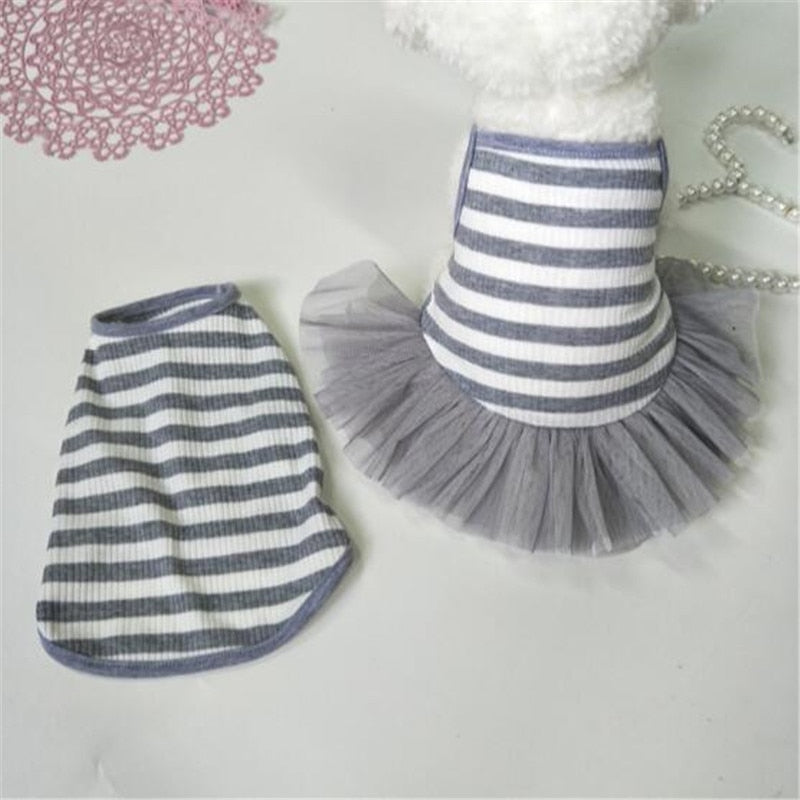 Andy Striped Tulle Dress - Dress