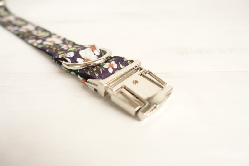 Personalized Midnight Flower Collar & Leash Set