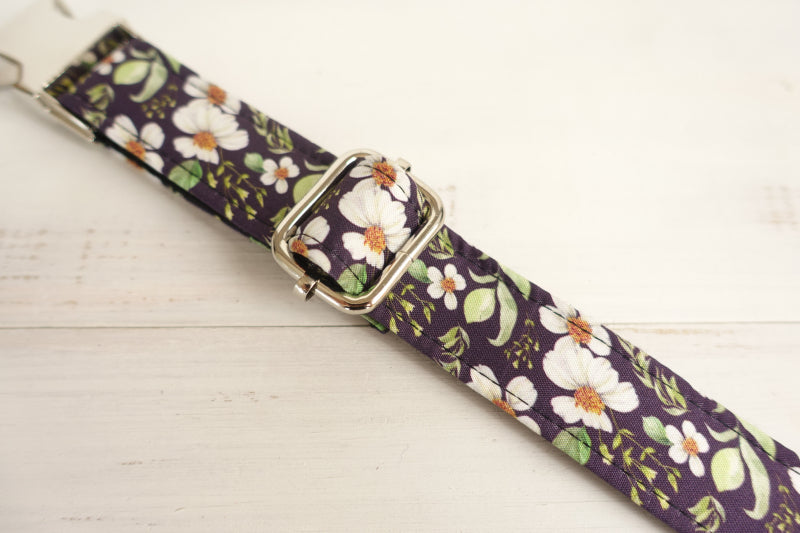 Personalized Midnight Flower Collar & Leash Set
