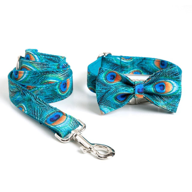 Personalized Peacock Collar & Leash Set