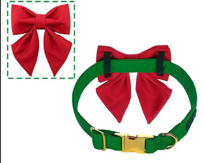 The Carol Lady Bow Collar (Green Bow)