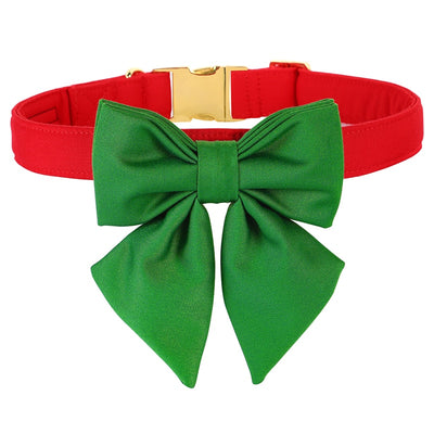 The Carol Lady Bow Collar (Green Bow)