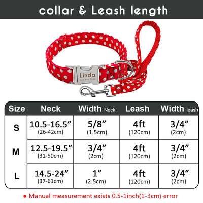 Personalized Polka Dot Collar & Leash Set